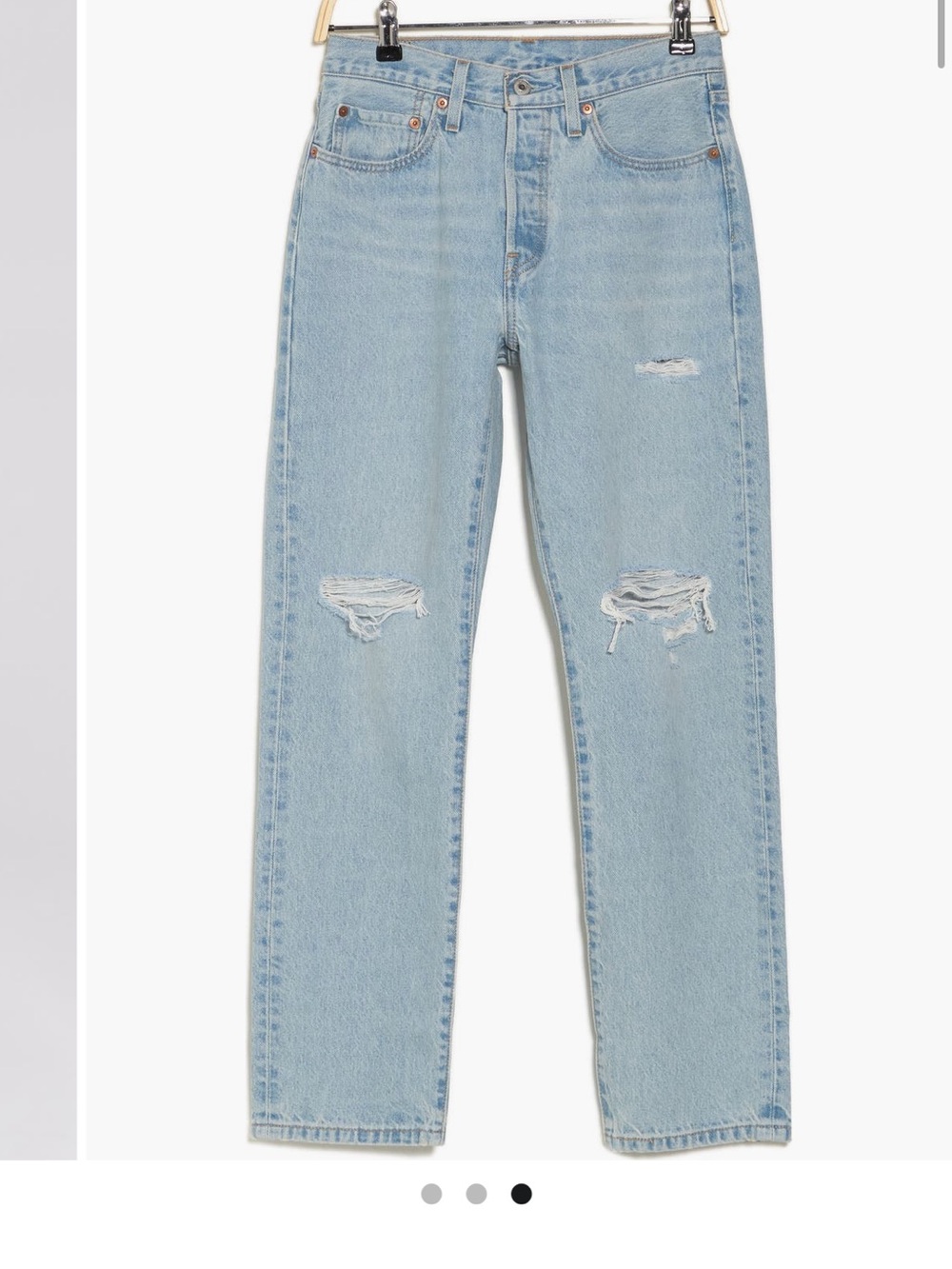 Levis 501 Blue Distressed Women's Jeans